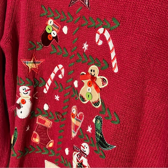 Holiday Editions Ugly Christmas Embroidered Turtleneck Sweater SZ L - Picture 3 of 6